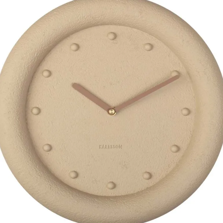 Horloge ronde en résine Petra 30 cm (Marron sable)