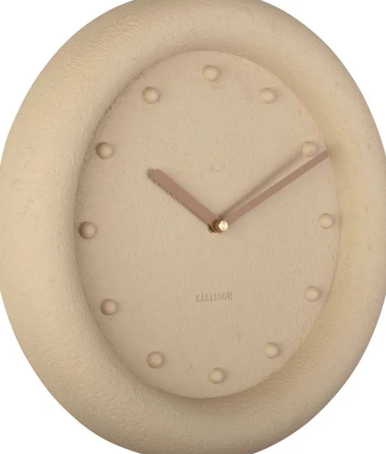 Horloge ronde en résine Petra 30 cm (Marron sable)