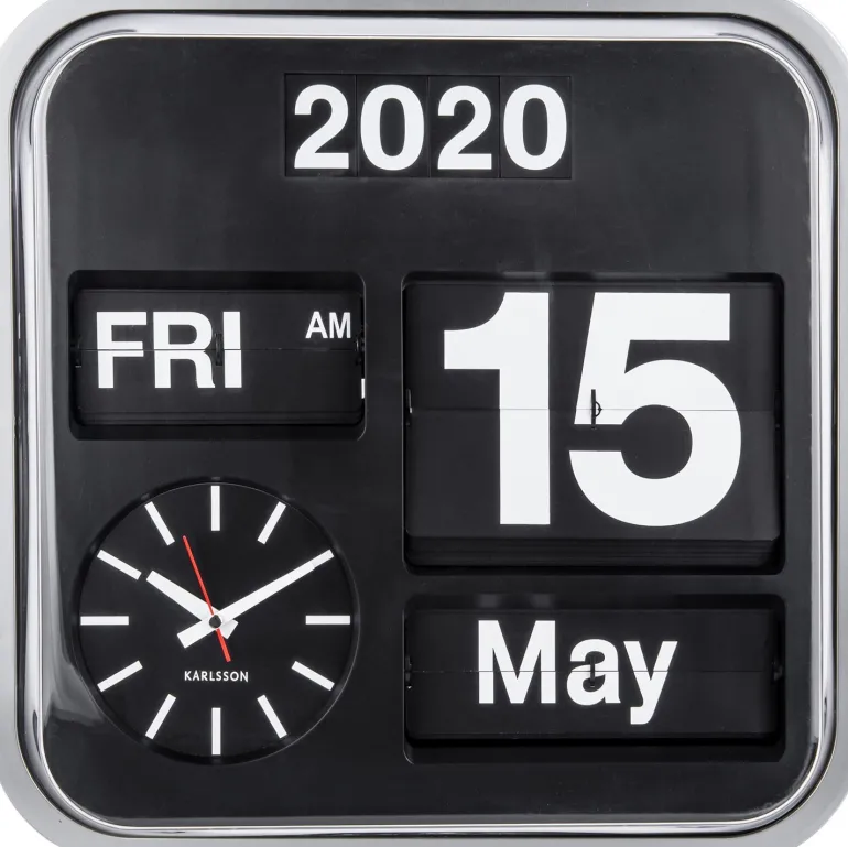 Horloge vintage Big Flip 43 cm (Argent)
