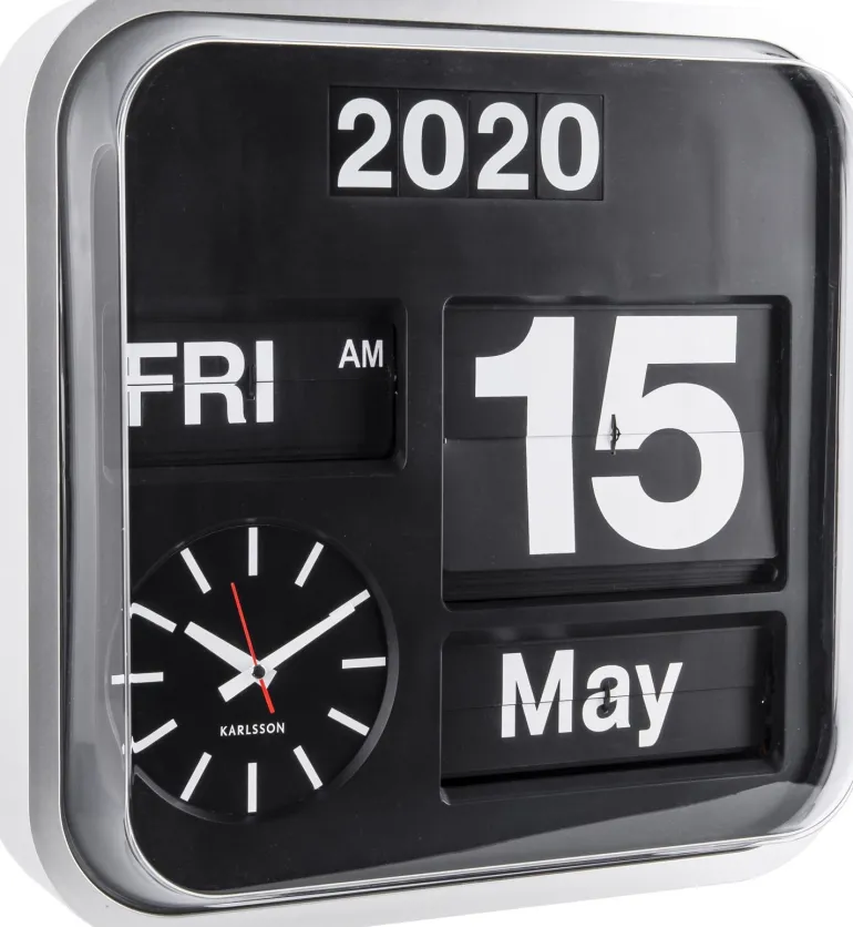 Horloge vintage Big Flip 43 cm (Argent)