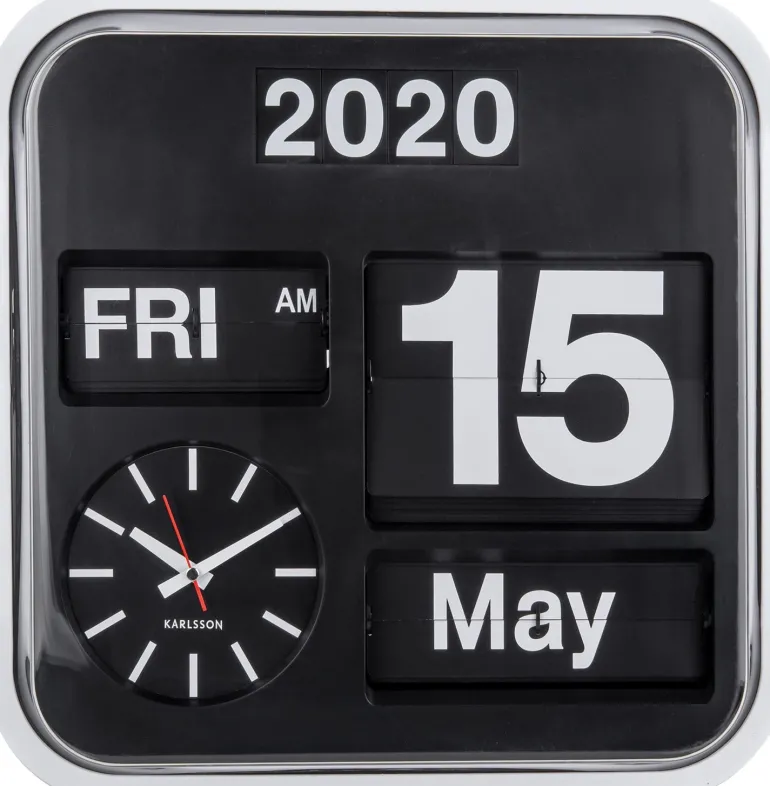 Horloge vintage Big Flip 43 cm (Blanc)
