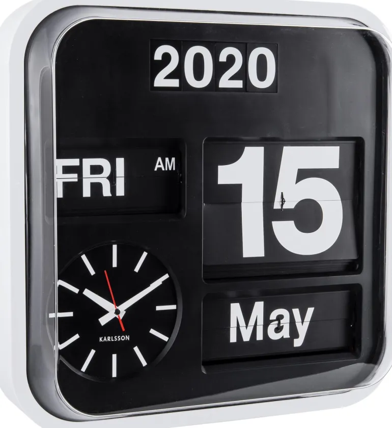 Horloge vintage Big Flip 43 cm (Blanc)