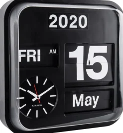 Horloge vintage Big Flip 43 cm (Noir)