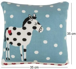 Housse de coussin en coton bio 35 x 35 cheval à pois