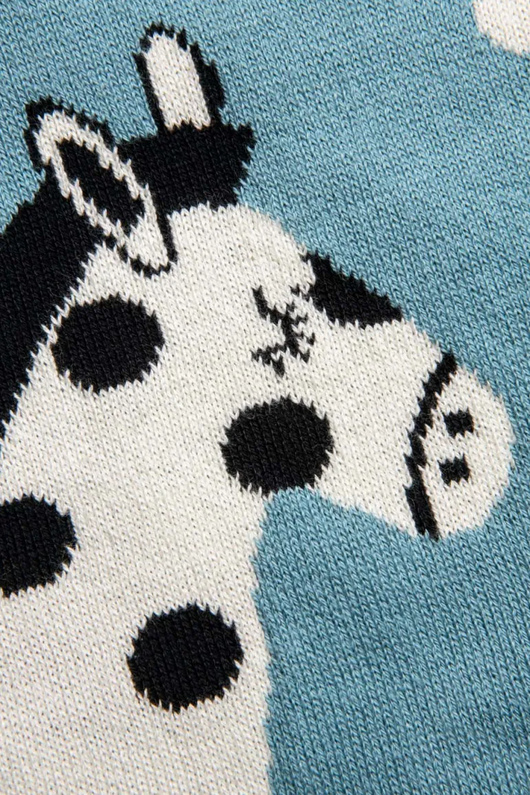 Housse de coussin en coton bio 35 x 35 cheval à pois