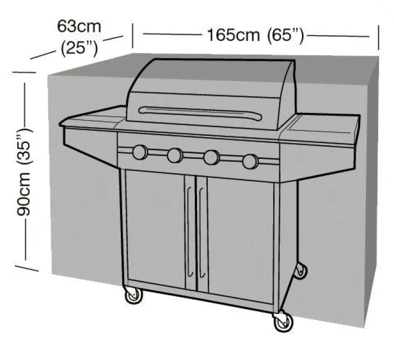 Housse de protection barbecue rectangulaire (165 cm de long)