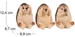 Hérissons expressifs en résine (Lot de 3)