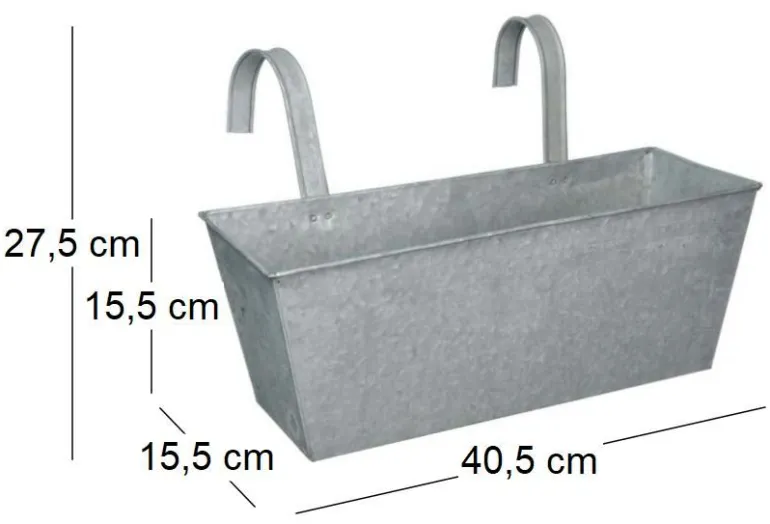 Jardinière balcon en zinc à suspendre (Gris)