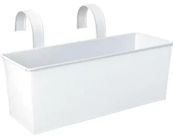 Jardinière balcon en zinc à suspendre (Blanc)
