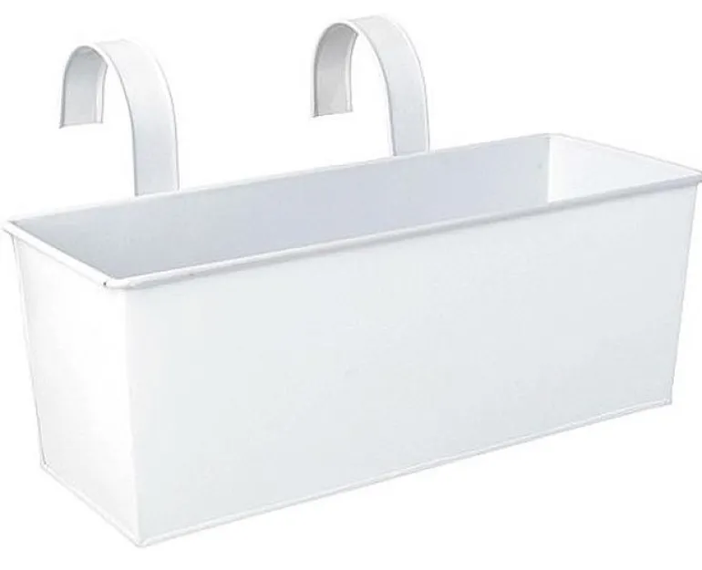 Jardinière balcon en zinc à suspendre (Blanc)