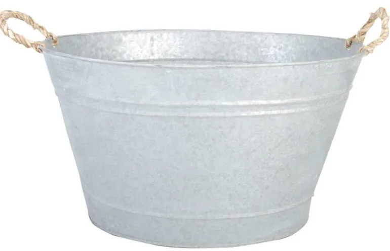 Jardinière bassine en zinc patiné