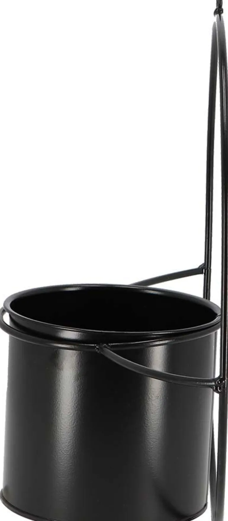 Jardinière déco ronde d'intérieur en métal noir (Fixation murale)