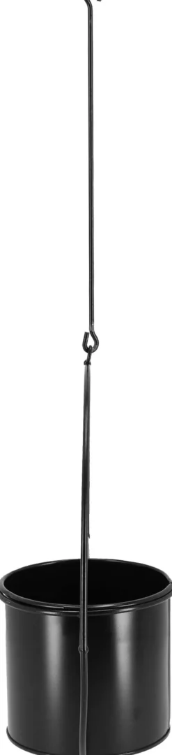 Jardinière déco ronde d'intérieur en métal noir (A suspendre)
