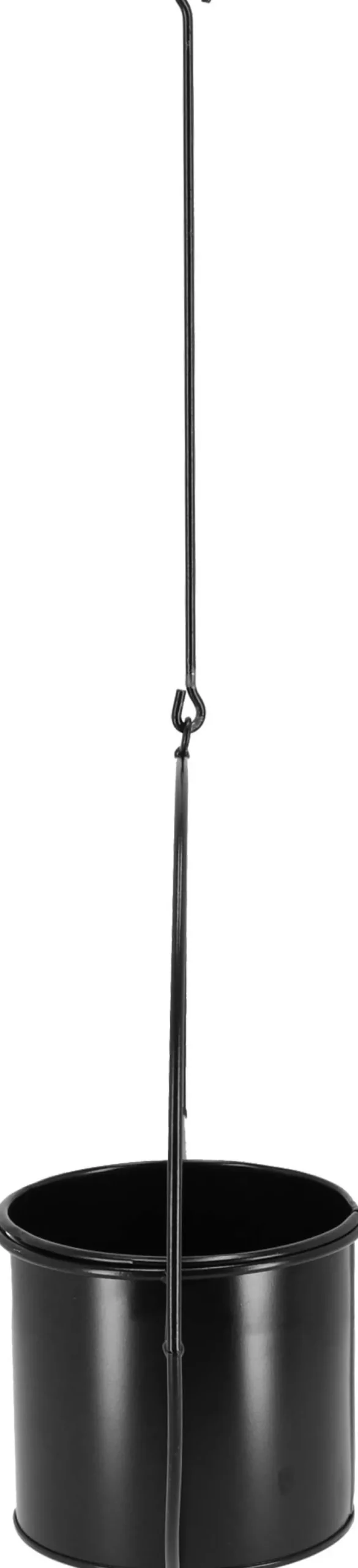 Jardinière déco ronde d'intérieur en métal noir (A suspendre)