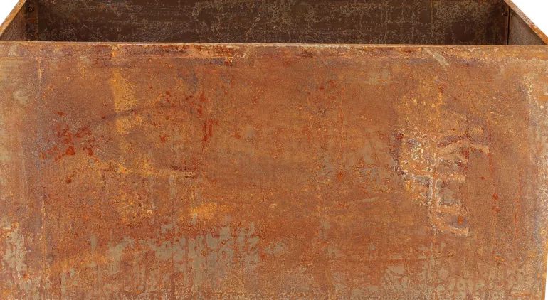 Jardinière en acier corten rouille (78 x 38 x 38 cm)