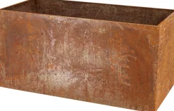 Jardinière en acier corten rouille (78 x 38 x 38 cm)