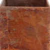 Jardinière en acier corten rouille (58 x 38 x 38 cm)