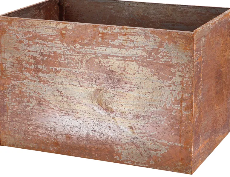 Jardinière en acier corten rouille (58 x 38 x 38 cm)