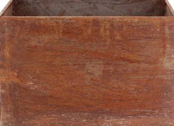 Jardinière en acier corten rouille (58 x 38 x 38 cm)