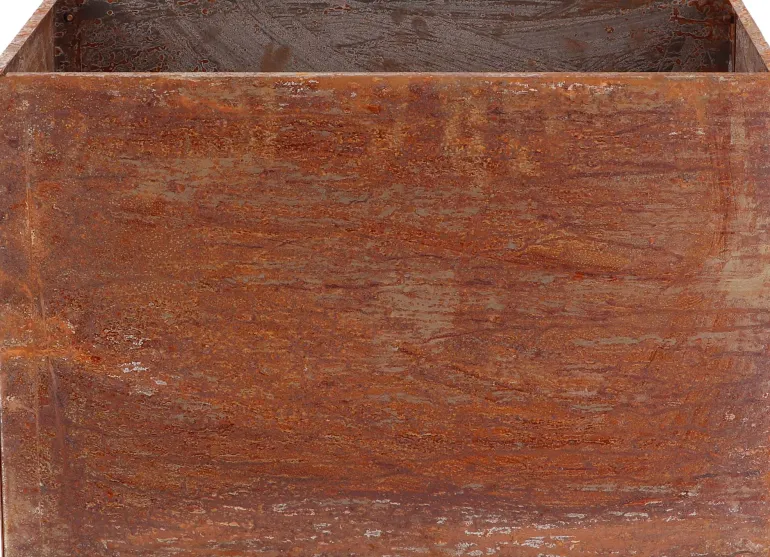 Jardinière en acier corten rouille (58 x 38 x 38 cm)
