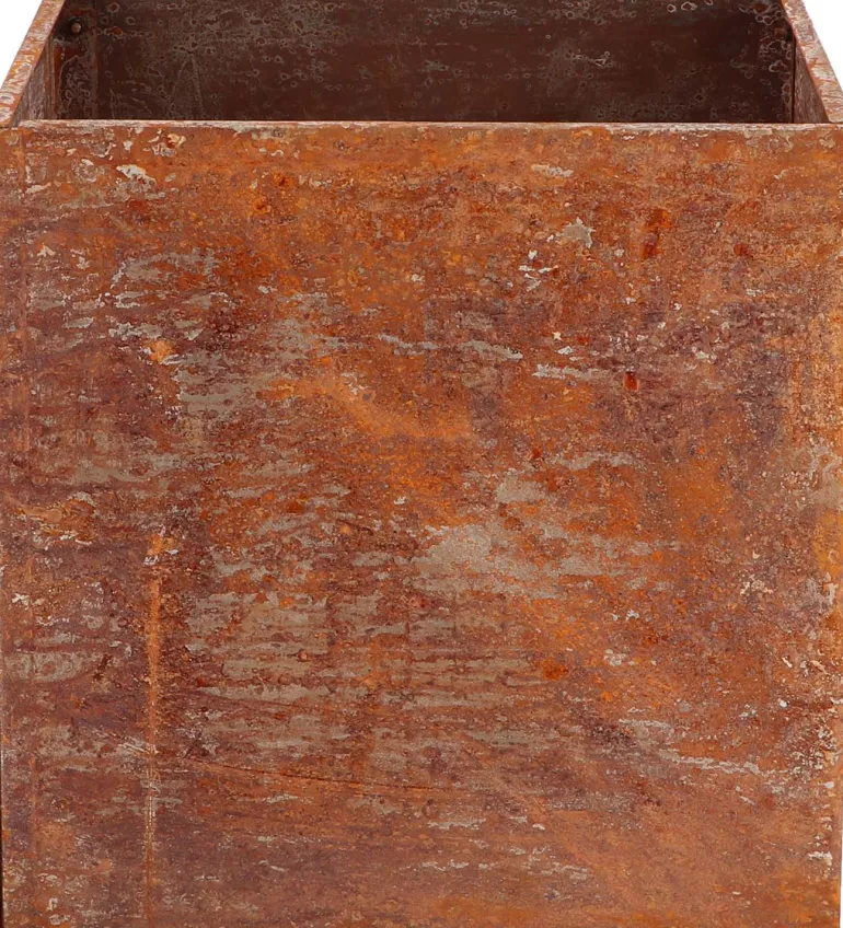 Jardinière en acier corten rouille (38 x 38 x 38 cm)