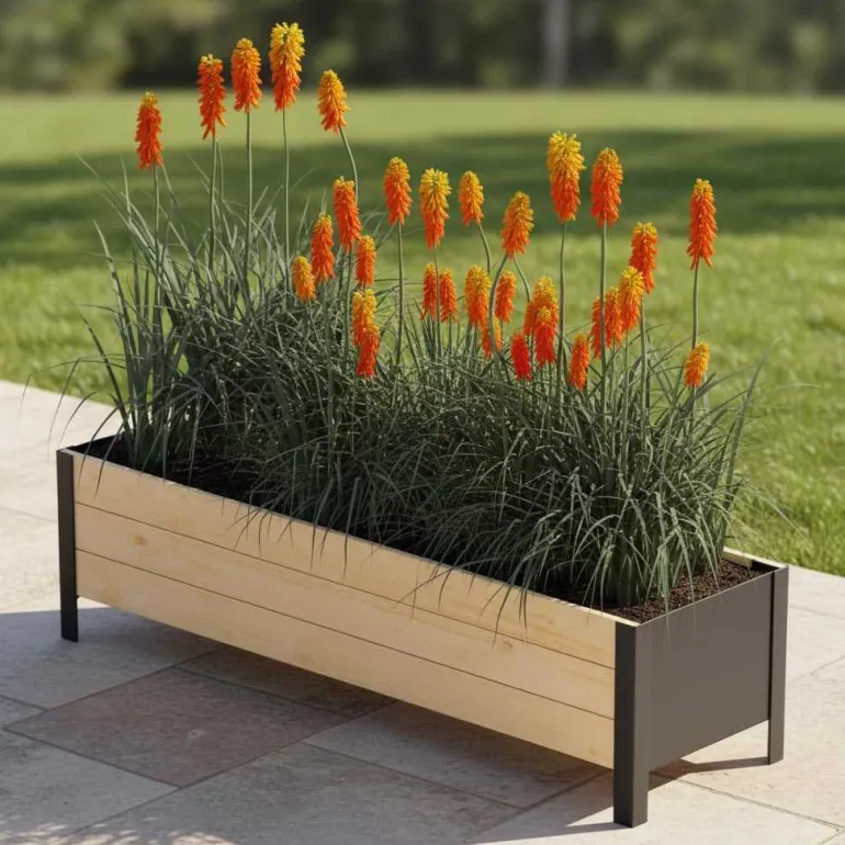 Jardinière en bois et métal Modern (Bas)