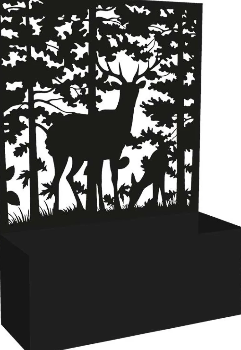 Jardinière en fer avec treillis (Motif cerf)