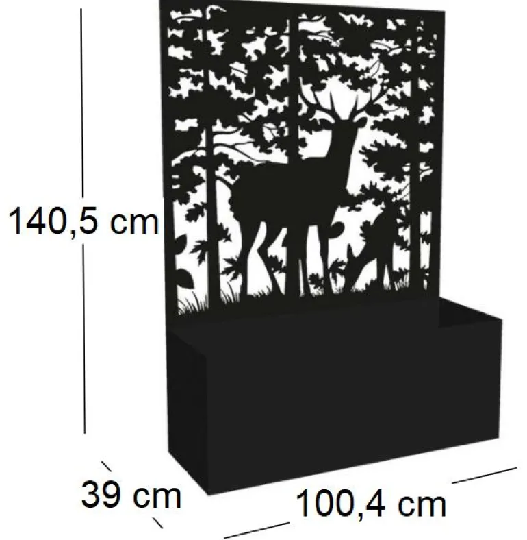 Jardinière en fer avec treillis (Motif cerf)