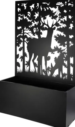 Jardinière en fer avec treillis (Motif cerf)