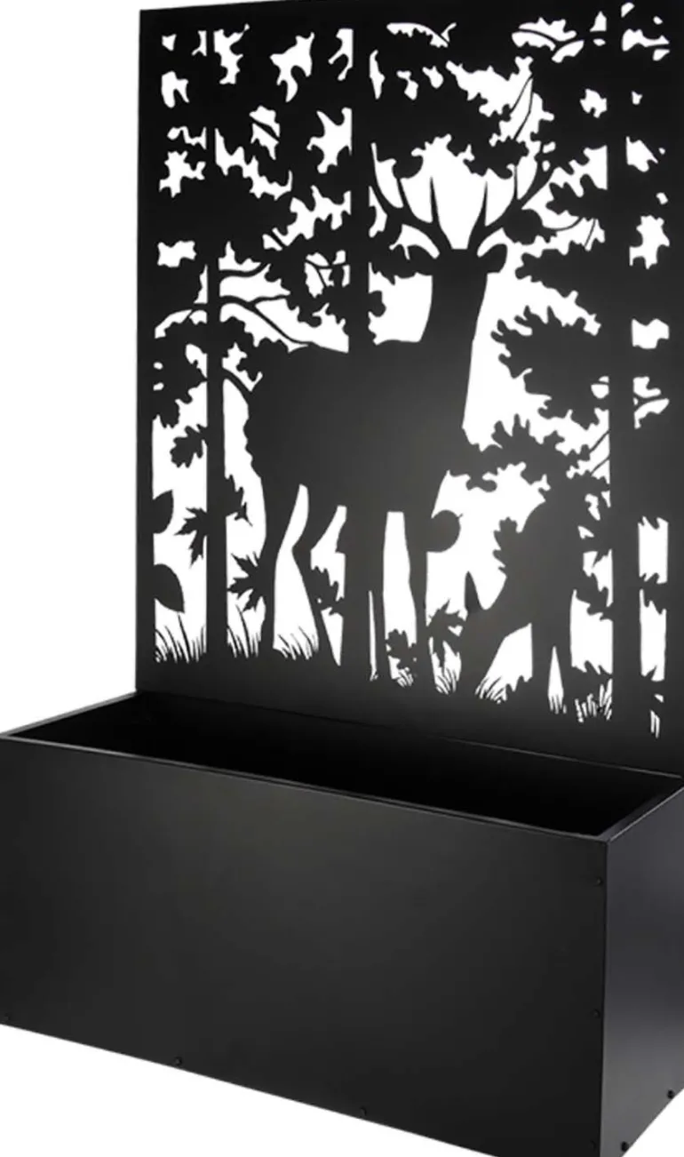 Jardinière en fer avec treillis (Motif cerf)