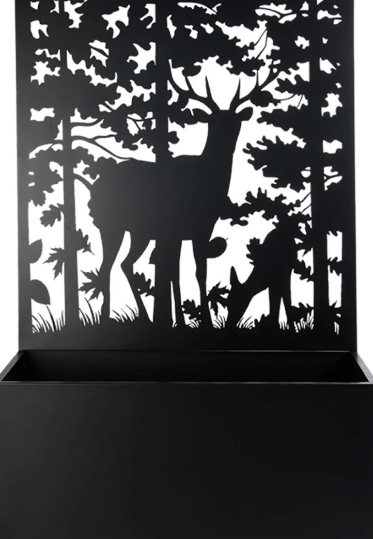 Jardinière en fer avec treillis (Motif cerf)