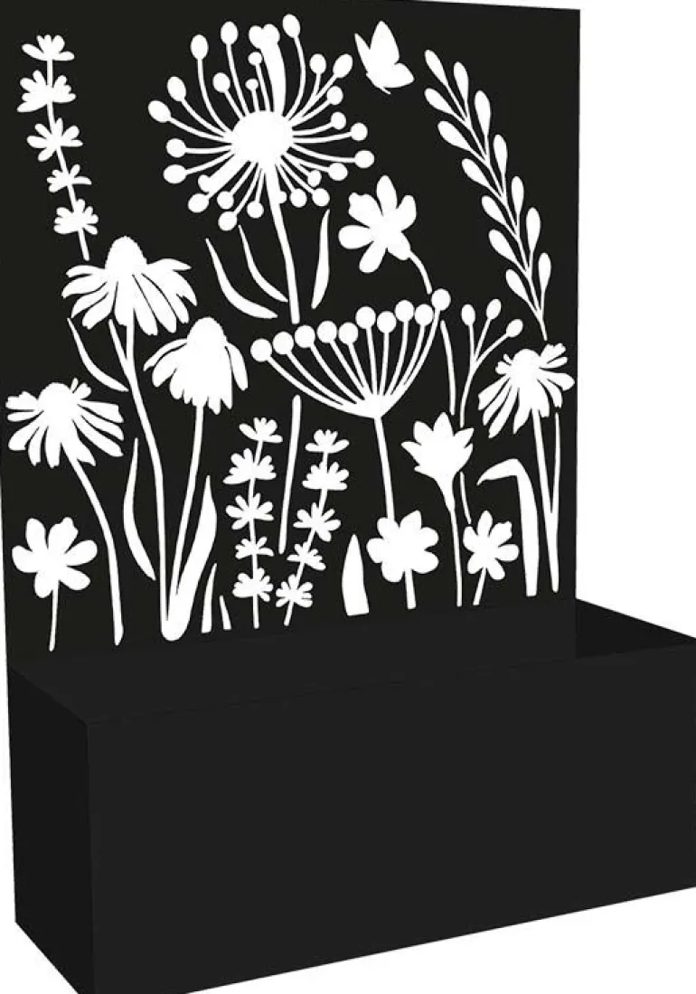 Jardinière en fer avec treillis (Motif floral)