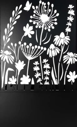 Jardinière en fer avec treillis (Motif floral)