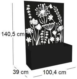 Jardinière en fer avec treillis (Motif floral)