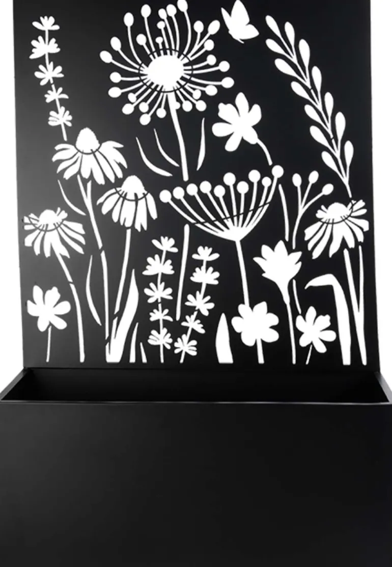 Jardinière en fer avec treillis (Motif floral)