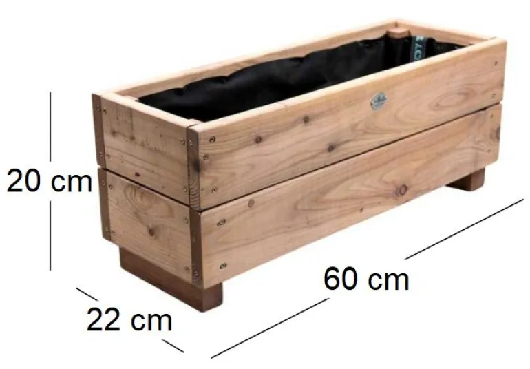 Jardinière en mélèze Moline 60 x 22 x 20 cm (Naturel)