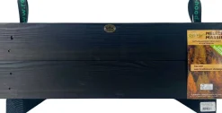 Jardinière en mélèze Moline 60 x 22 x 20 cm (Cérusé noir)