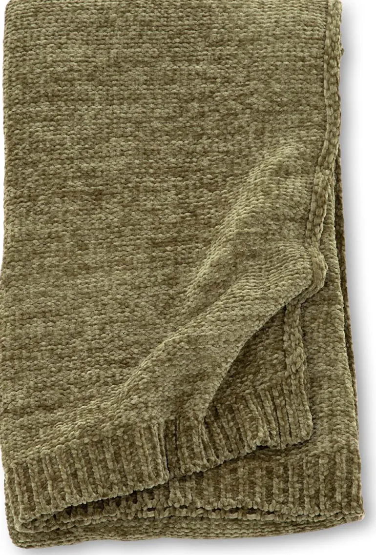 Jeté de canapé en polyester chenille Ally 170 x 130 cm (Vert)