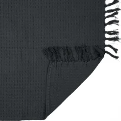Jeté de canapé gaufré en coton 130 x 160 cm (Gris anthracite)