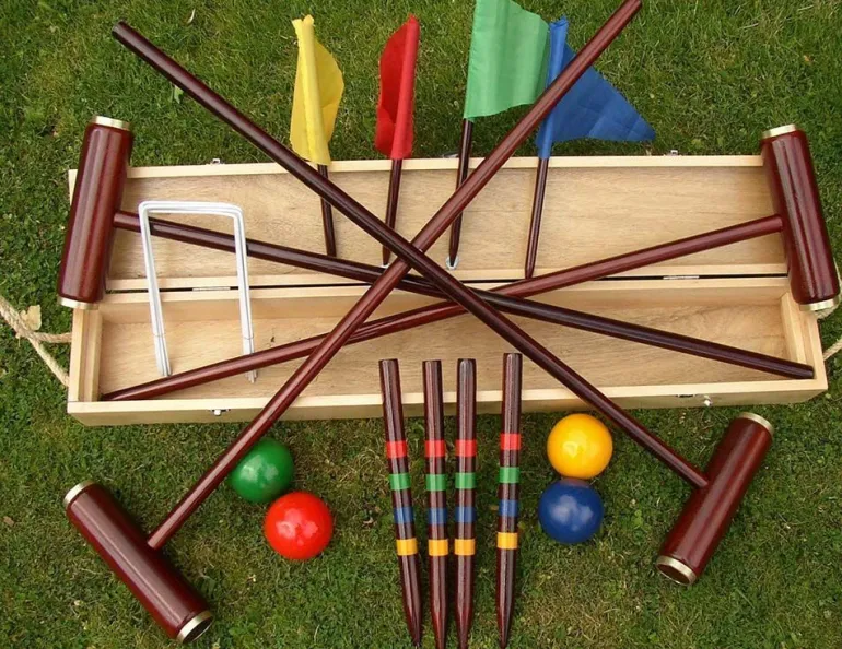 Jeu de croquet en bois 4 maillets
