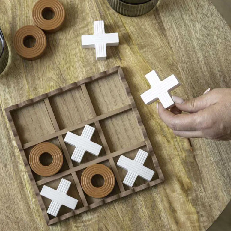 Jeu de morpion en MDF Tic Tac (Orange)