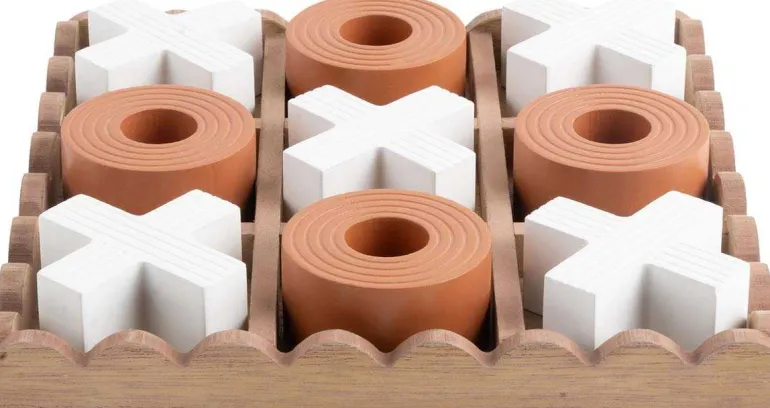 Jeu de morpion en MDF Tic Tac (Orange)