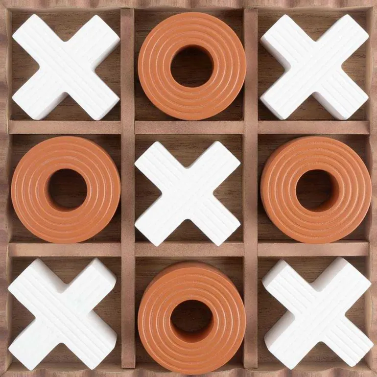 Jeu de morpion en MDF Tic Tac (Orange)