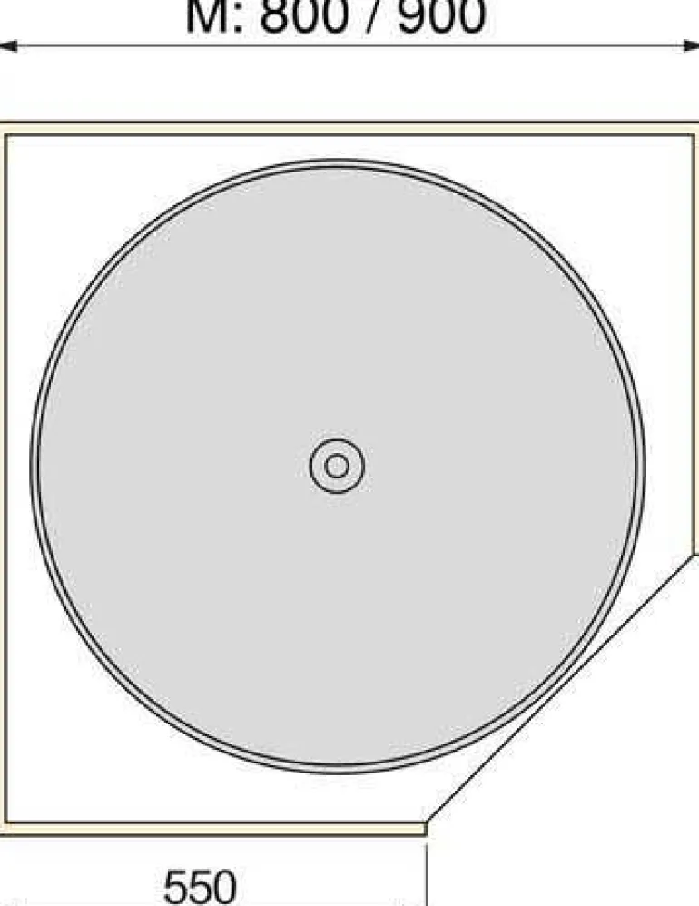 Jeu de plateaux circulaires pour meuble de cuisine Shelvo (Gris)