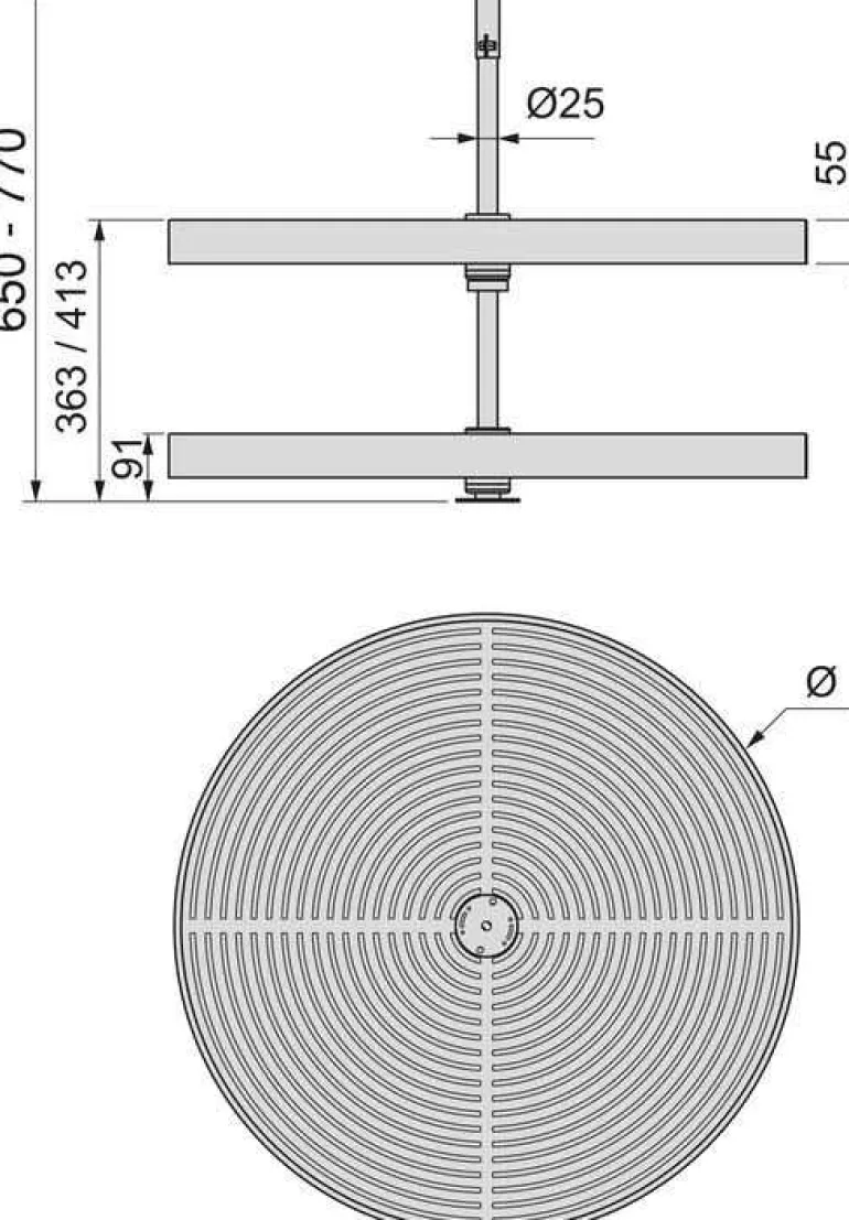 Jeu de plateaux circulaires pour meuble de cuisine Shelvo (Gris)