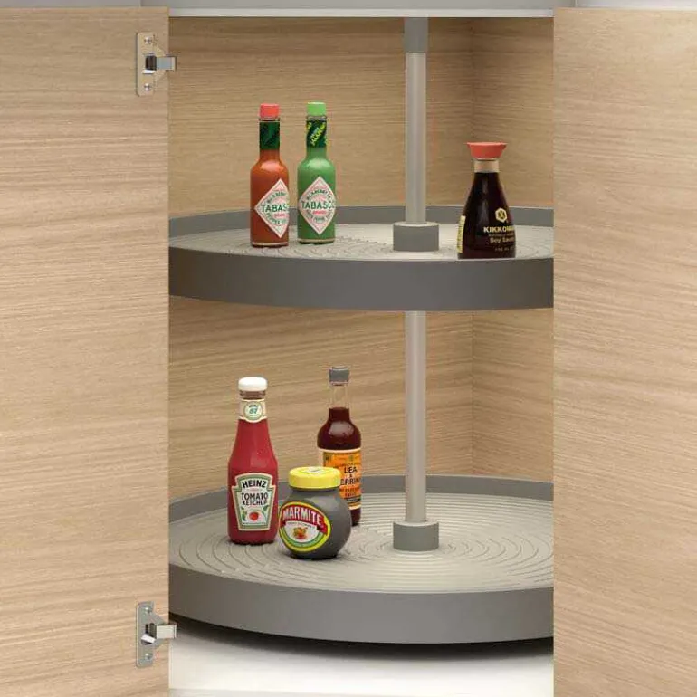 Jeu de plateaux circulaires pour meuble de cuisine Shelvo (Gris)