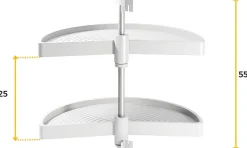 Jeu de plateaux tournants demi-lune blanc Shelvo (Plateaux de 65 cm)
