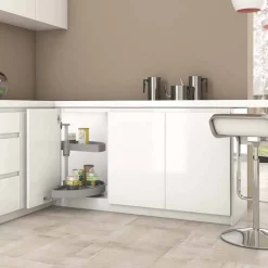 Jeu de plateaux tournants demi-lune blanc Shelvo (Plateaux de 65 cm)
