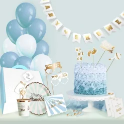 Kit décoration pour baby shower 46 pièces (Bleu)