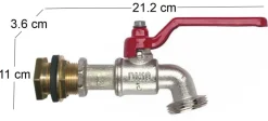 Kit traversée de cuve avec robinet 1/4 tour